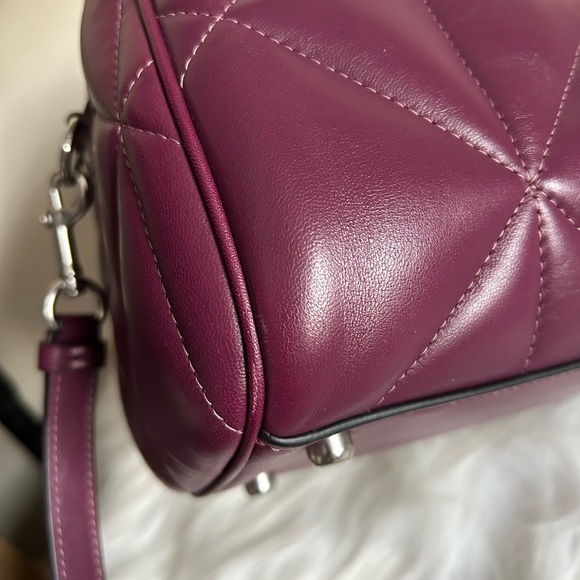 Coach Rowan Satchel Duffle with Diamond Quilting Deep Berry - Picture 8 of 9